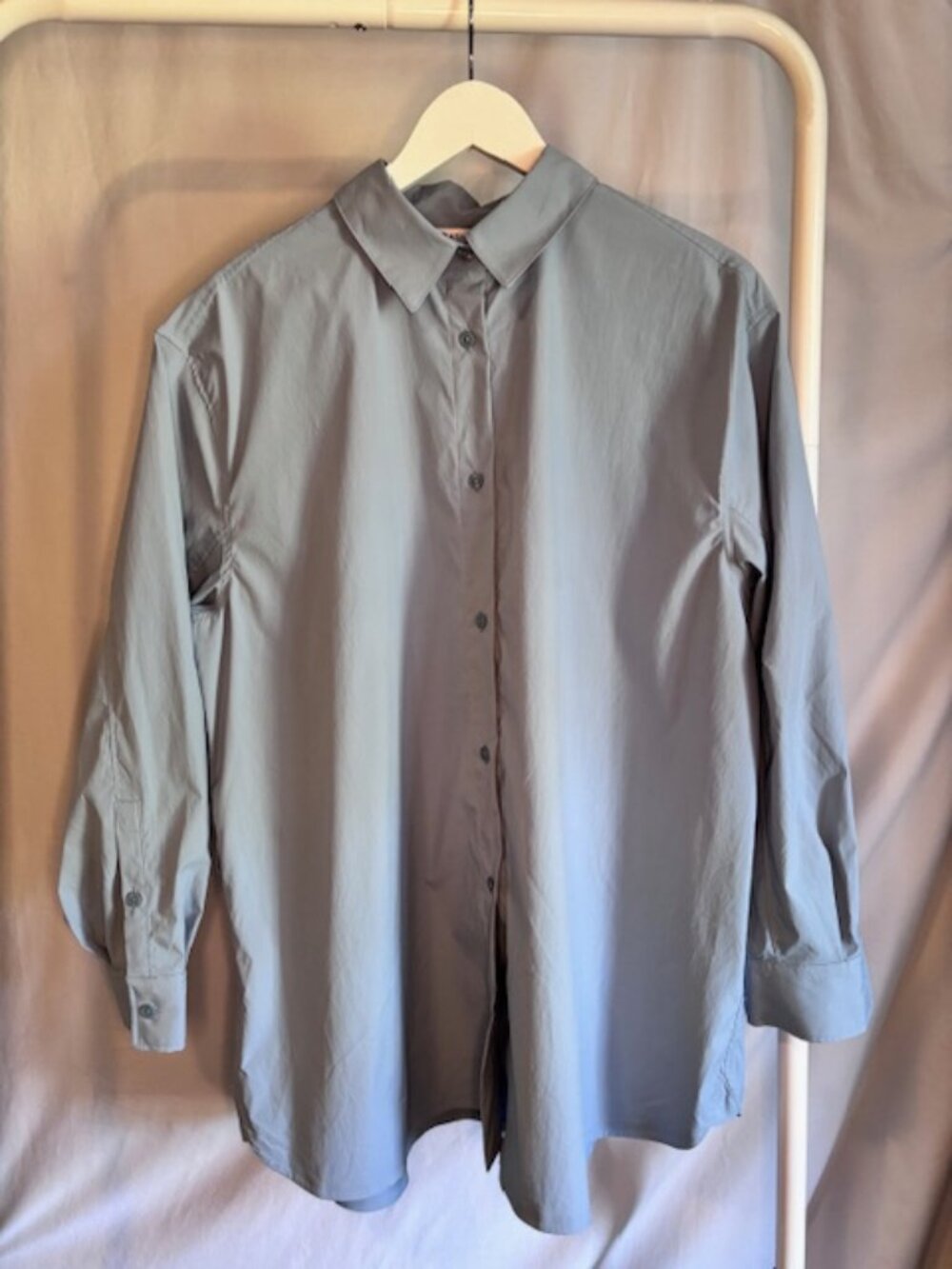 Men’s Blue Cotton Button Down Shirt Large Classic Casual Long Sleeve NWOT